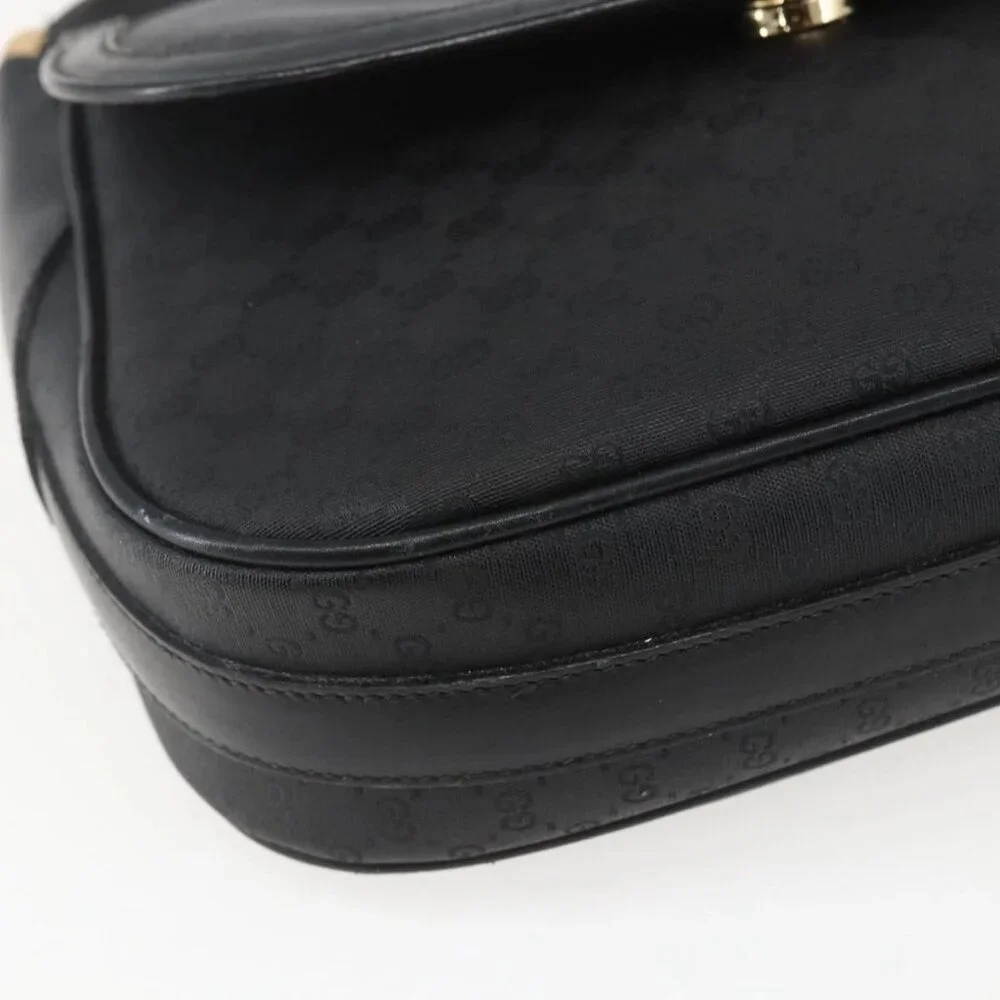 GUCCI Micro GG Supreme Web Sherry Line Bag PVC Black 001 115 0914 Auth 157221